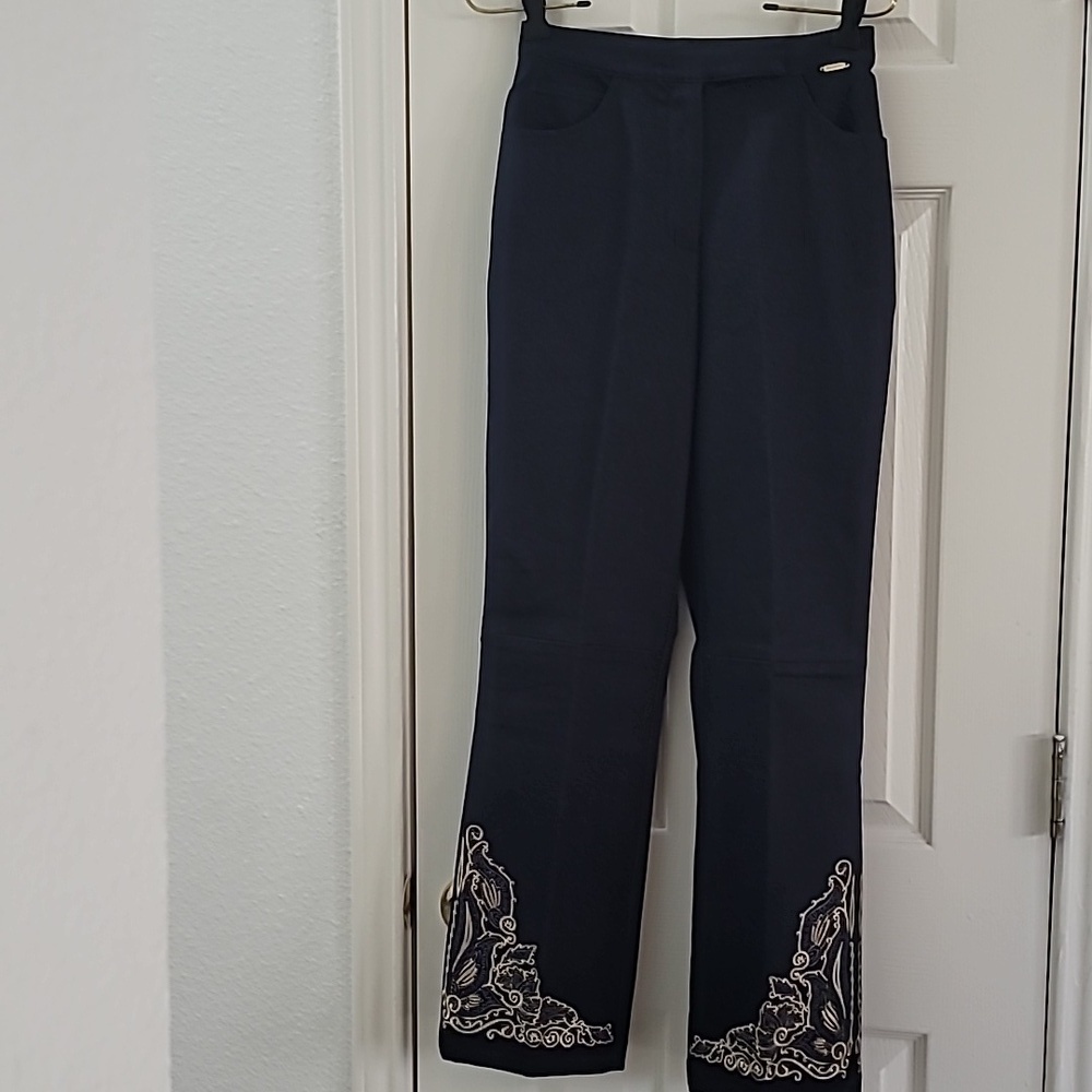 Vintage St John Denim Embroidered Denim Pants XS - Picture 5 of 7
